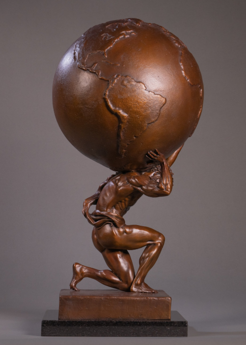 Atlas in Motion Trio | Atlas Shrugged Bronze Sculpture by Eric